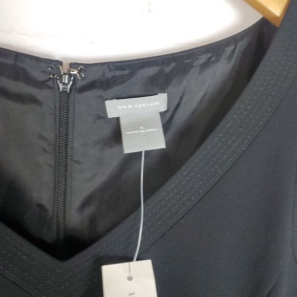 NEW Ann Taylor Sleeveless Little Black Dress Sz 4 LBD V-neck Back Ruffle Career - Picture 11 of 15